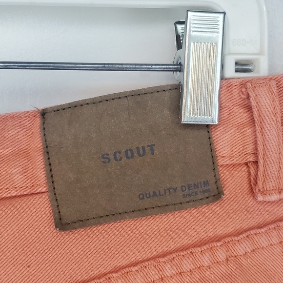Scout denim orange high waisted button fly shorts Large - Picture 4 of 9